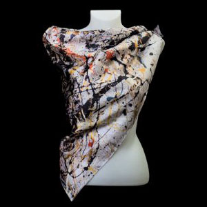 Jackson Pollock silk squared scarves