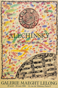 Manifesto d'arte di Pierre Alechinsky - Bouches et grilles, 1986