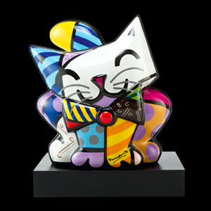 Figurina Romero Britto, Blue Cat(Edizione limitata numerata con certificato)