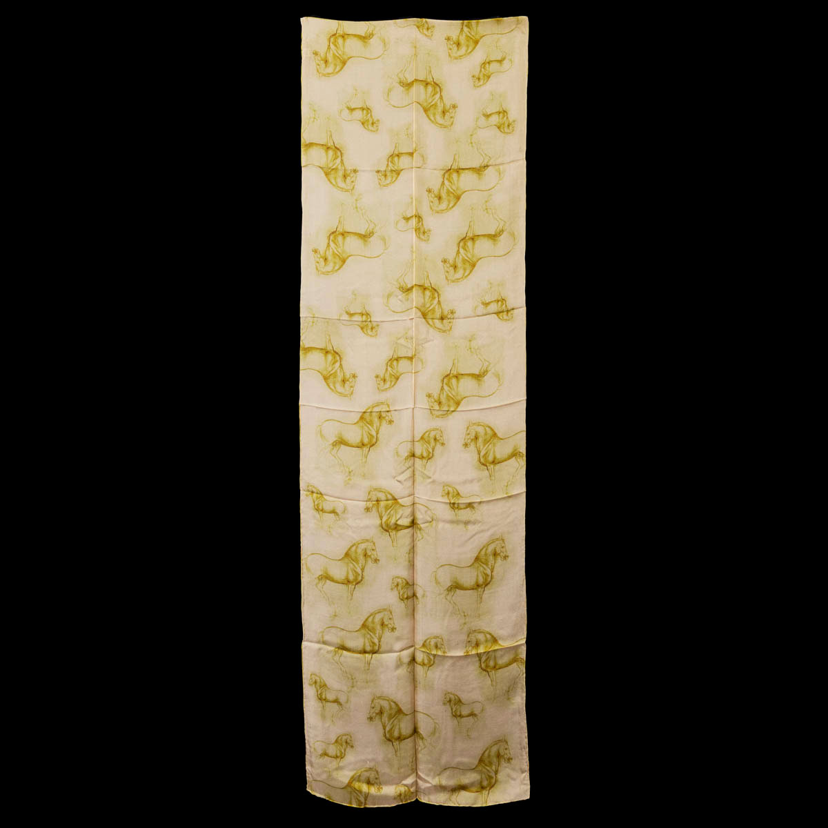 Leonardo Da Vinci scarf : Horses (ivory) (unfolded)