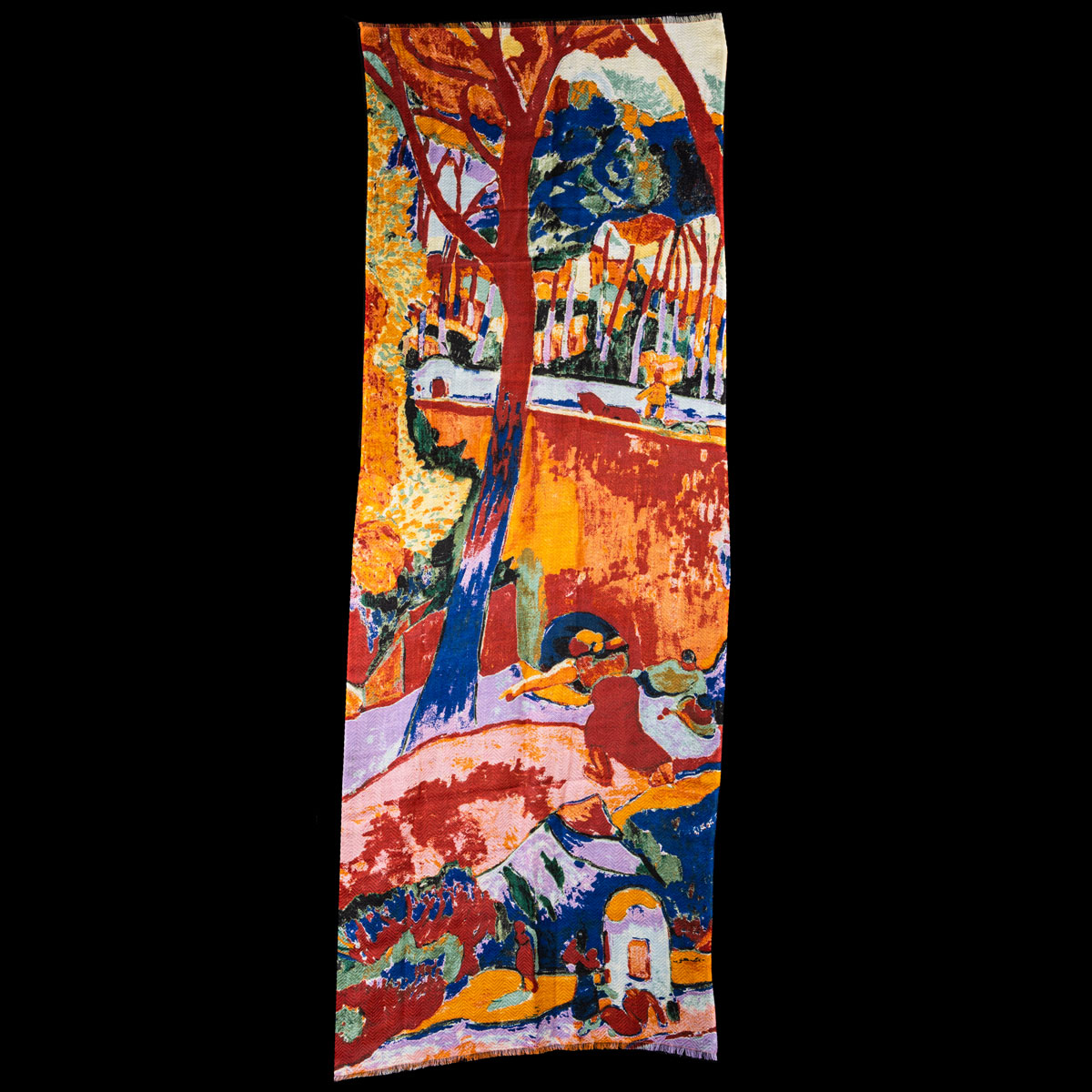 Petrusse stole inspired by André Derain: L'Estaque (1906), unfolded