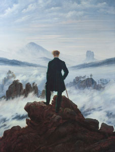 Friedrich : Le Voyageur contemplant une mer de nuages