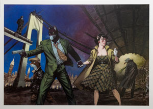 Lámina de Juanjo Guarnido, Blacksad, Todo Cae