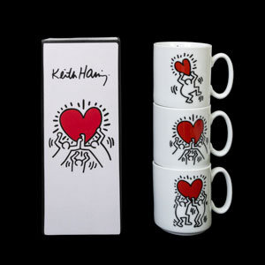 Set di 3 tazze Keith Haring - Heart & Dancers