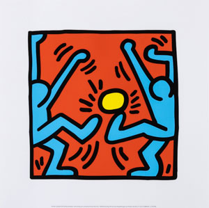 Keith Haring poster print, Untitled, 1988 (football 2)