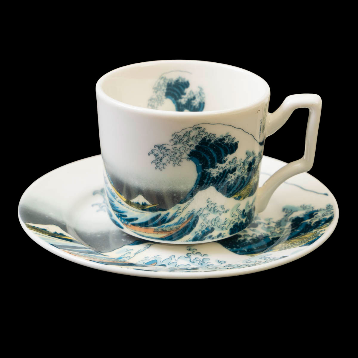 Duo tasses à expresso & sous-tasses Hokusai, La grande vague de Kanagawa (luxury), détail n°3