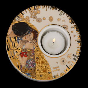 Porcelain tealight holder Gustav Klimt: The Kiss