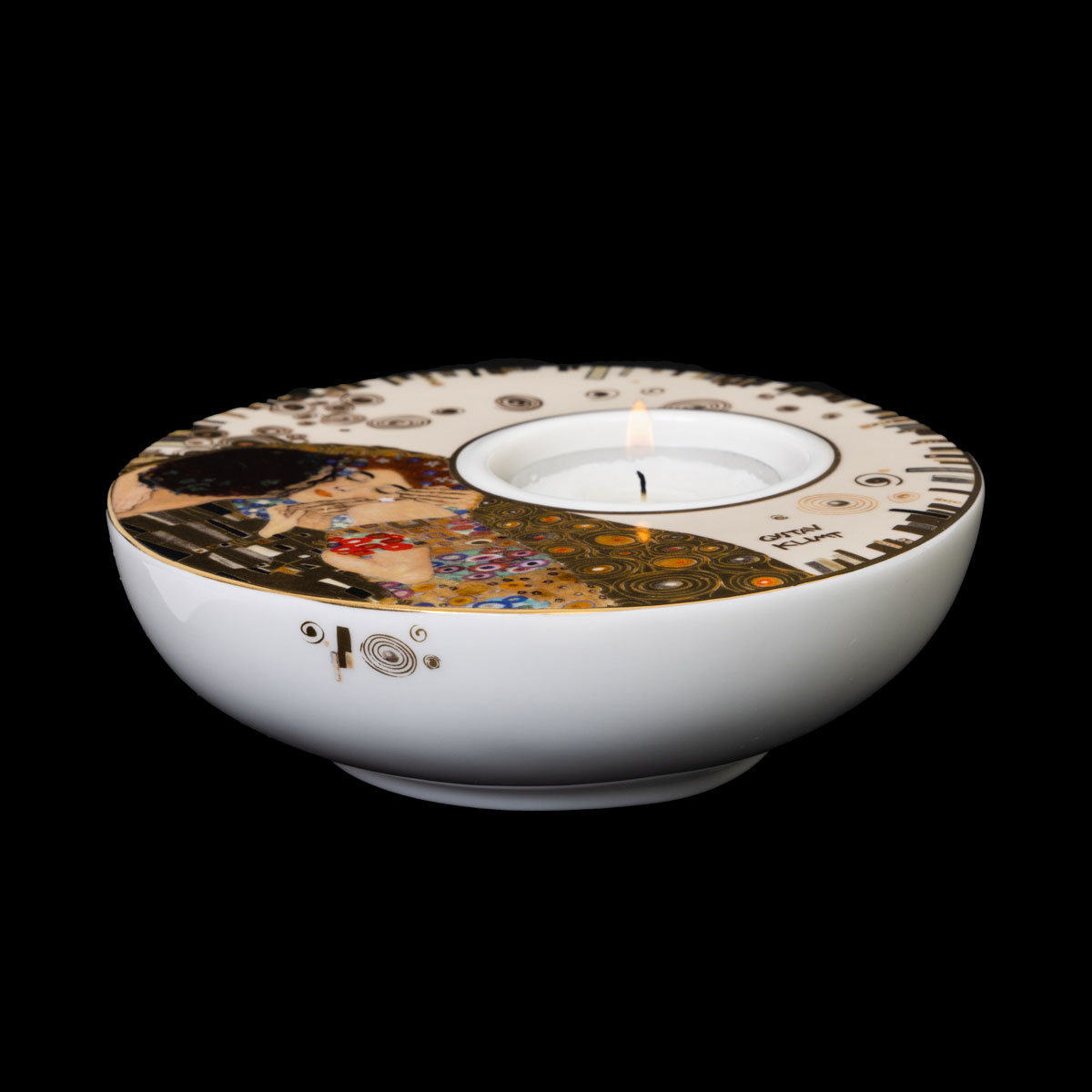 Porcelain tealight holder Gustav Klimt: The Kiss