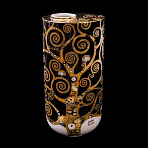 Vase Gustav Klimt : L'Arbre de Vie (noir/or) - 25,5 cm