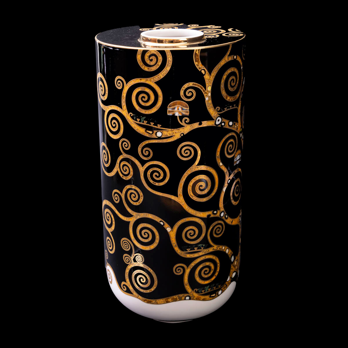 Vase Gustav Klimt : L'Arbre de Vie (noir/or) - 25,5 cm, détail n°4