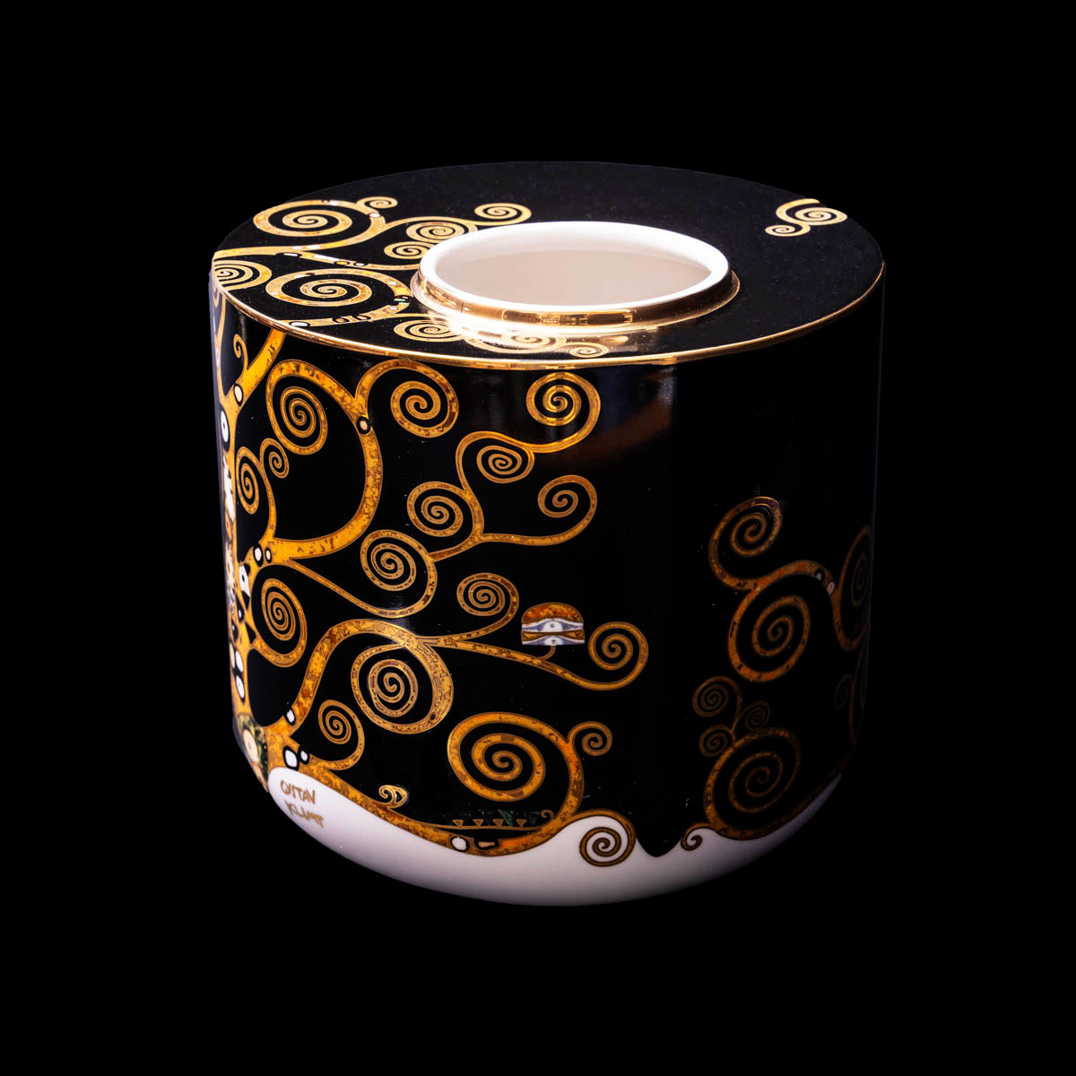 Gustav Klimt Vase : The Tree of Life (black/gold) - 16 cm (detail n°5)