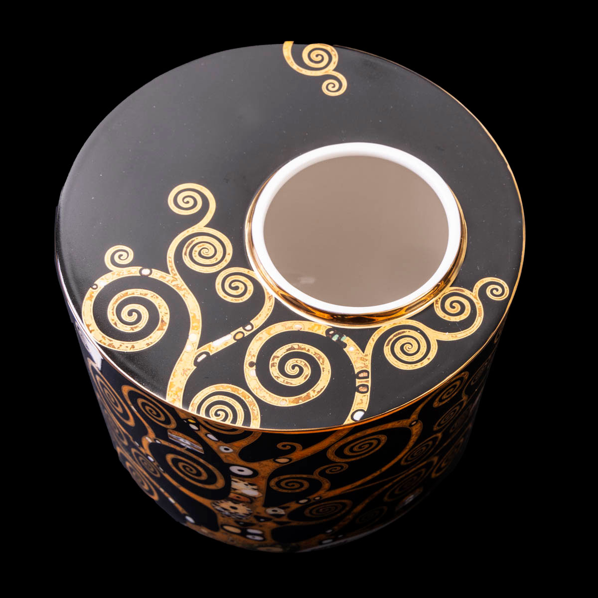 Gustav Klimt Vase : The Tree of Life (black/gold) - 16 cm (detail n°6)