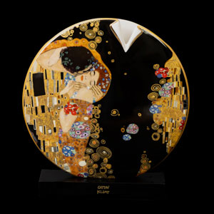 Goebel : Vase en porcelaine Gustav Klimt : Le baiser, L'Arbre de Vie (noir/or)