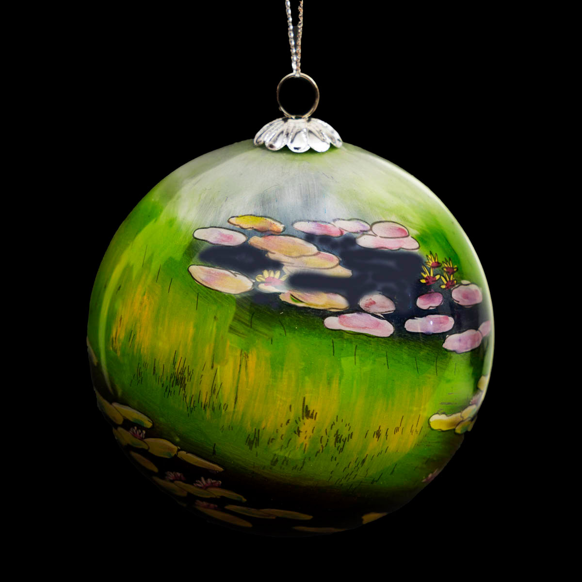 Claude Monet Glass ball christmas ornament (box) : Nympheas (day), detail