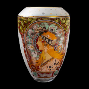 Vase Alfons Mucha en verre : Zodiaque