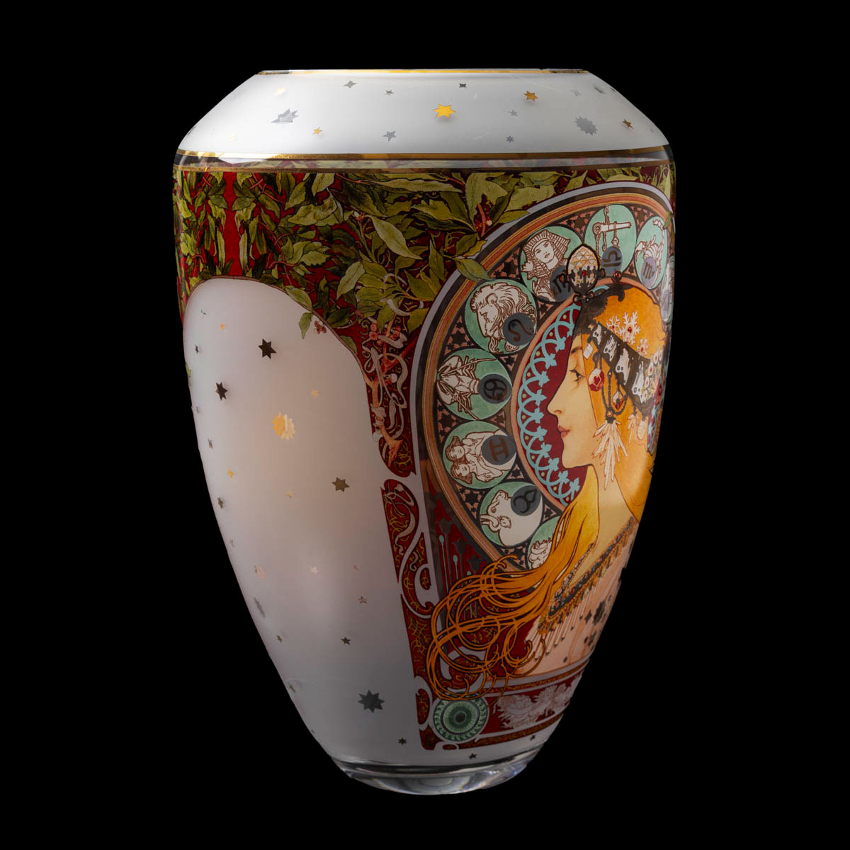 Vase Alfons Mucha en verre : Zodiaque (détail n°1)