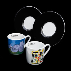 Duo tasses à expresso et sous-tasses Pablo Picasso : La sieste, Jacqueline