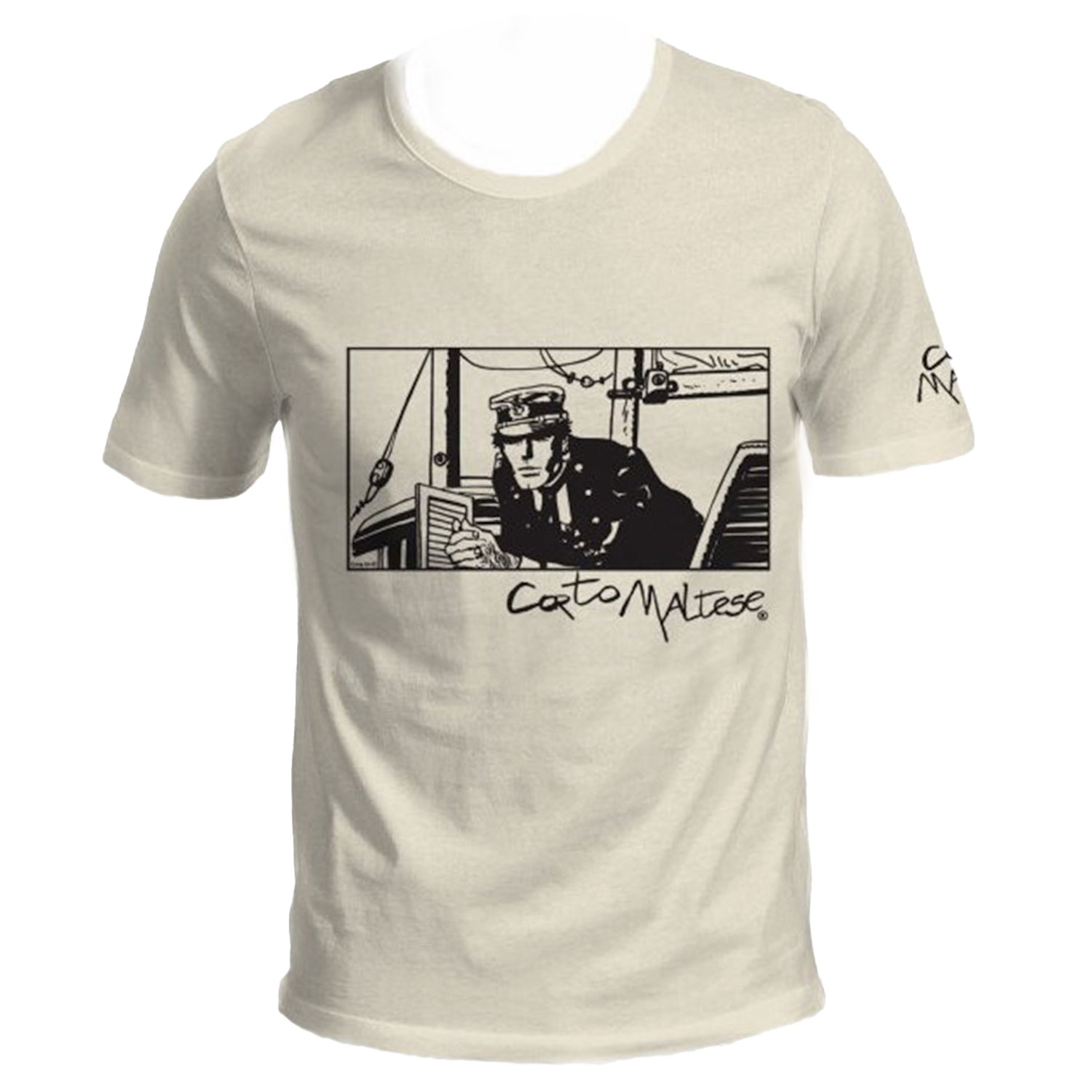 T-shirt Hugo Pratt - Port Ducal (Corto Maltese), écru, manches courtes