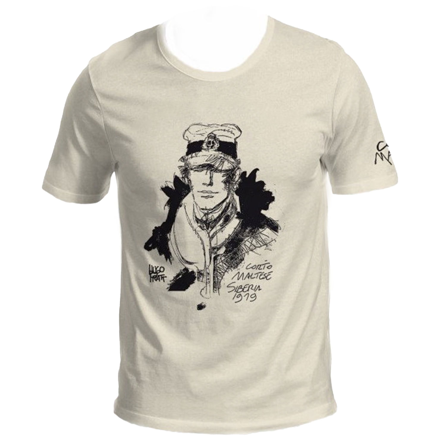 T-shirt Hugo Pratt - Sibérie (Corto Maltese), manches courtes, écru