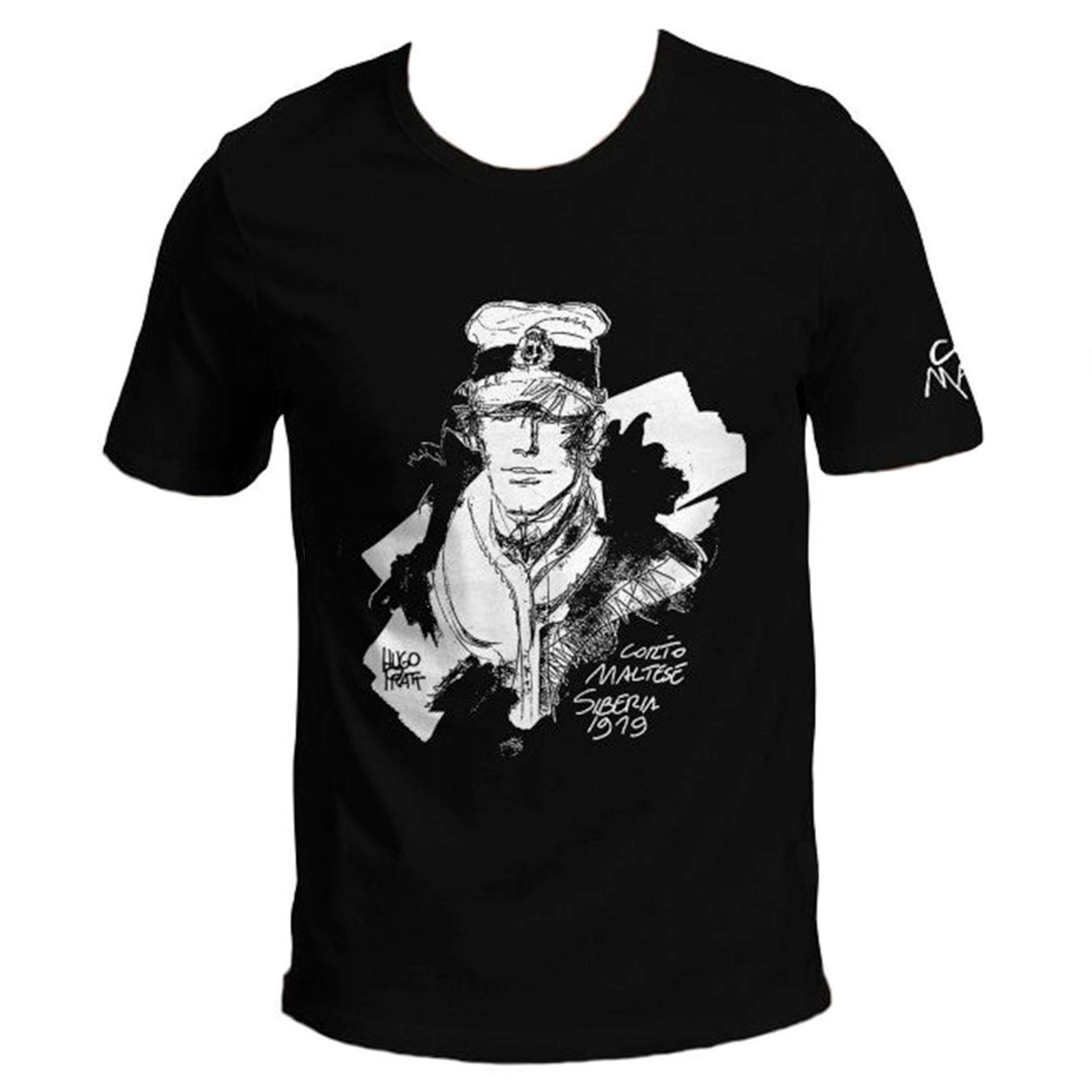 T-shirt Hugo Pratt - Siberia (Corto Maltese), short sleeves, black