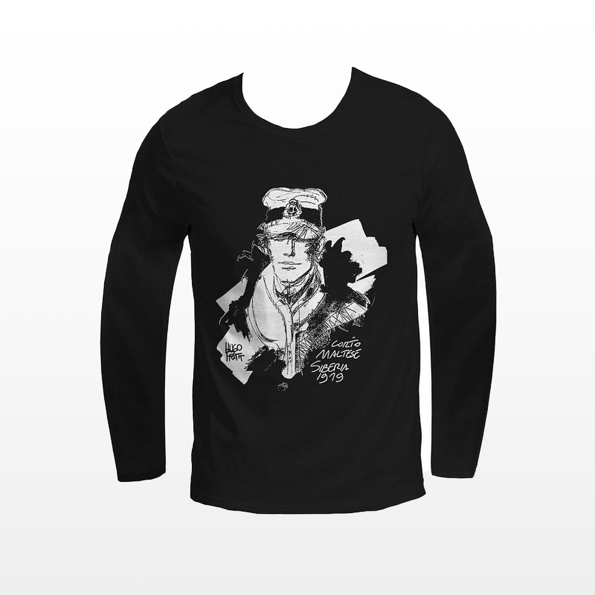 T-shirt Hugo Pratt - Sibérie (Corto Maltese - Manches longues (détail)