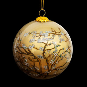 Van Gogh christmas ornament - Almond Tree in Bloom (gold)