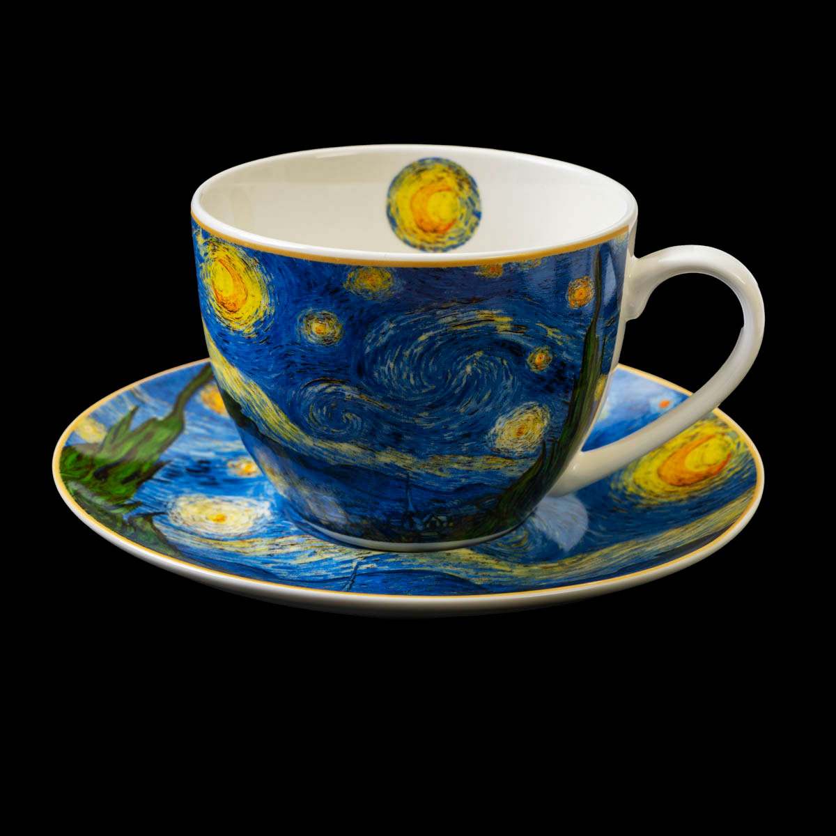 Duo tasses à thé & sous-tasses Vincent Van Gogh, La nuit étoilée (détail n°3)