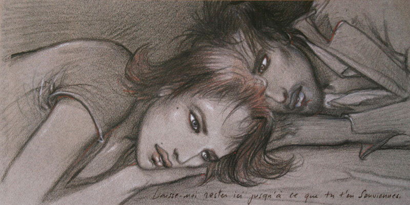 Fine Art print Enki BILAL : Julia & Roem : Laisse moi rester ... - 50 x 25 cm - Print