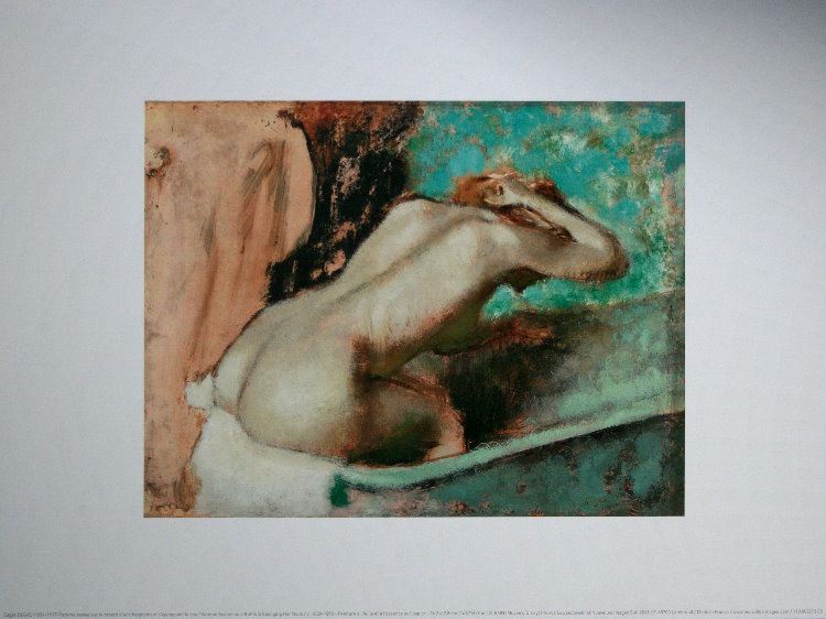 Stampa d’Arte DEGAS : Donna nella vasca da bagno che si spugna la nuca 1892 - 40 x 30 cm - Stampa 40 x 30 cm