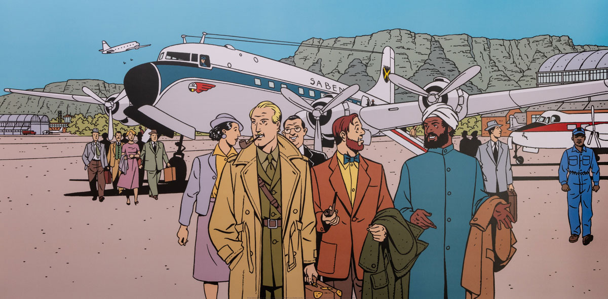 Stampa di André Juillard - Blake et Mortimer: Un lungo volo senza storia - 50 x 25 cm