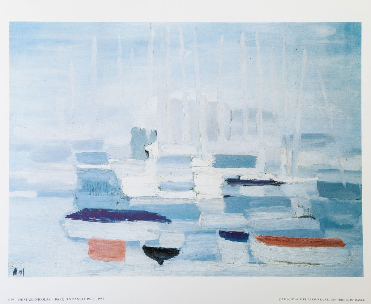 Affiche d’Art - Nicolas de Staël : Barques dans le port (1955) - Affiche 30x24 cm