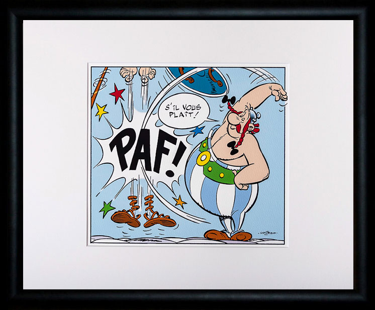 Uderzo framed digigraph print : Paf Obélix - 50 x 40 cm - Framed print