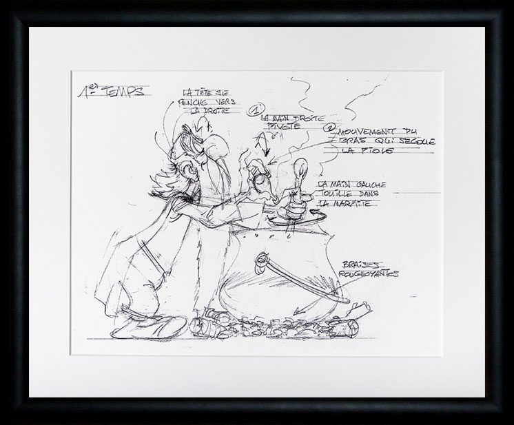 Uderzo framed digigraph print : La recette - 50 x 40 cm - Framed print