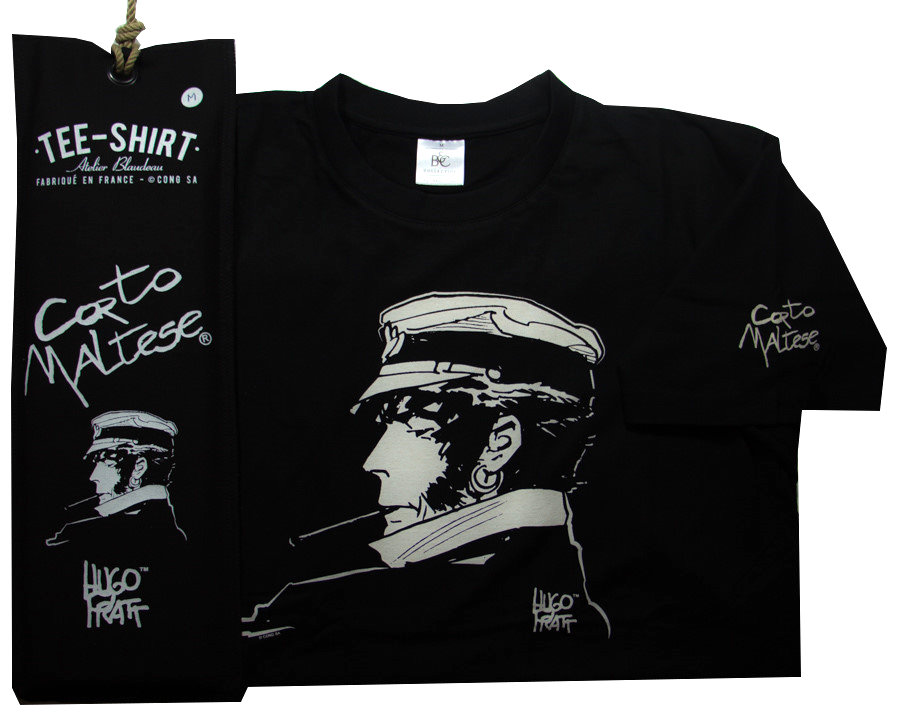 T-shirt Hugo Pratt - Cigarrillo (Corto Maltese) - Negro - Tamaño M