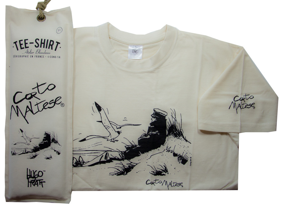 T-shirt Hugo Pratt - Marin sur la dune (Corto Maltese) - Ecru - Taille S