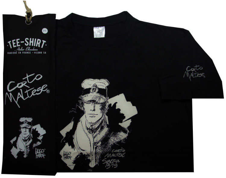 T-shirt Hugo Pratt - Sibérie (Corto Maltese) - Noir - Taille S