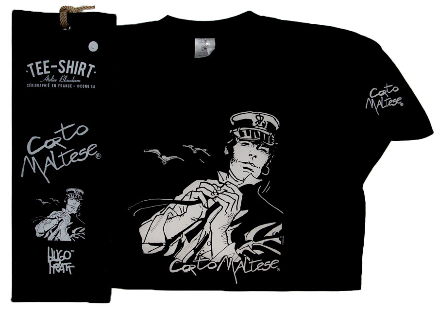 T-shirt Hugo Pratt - Dans le vent (Corto Maltese) - Black - Size S