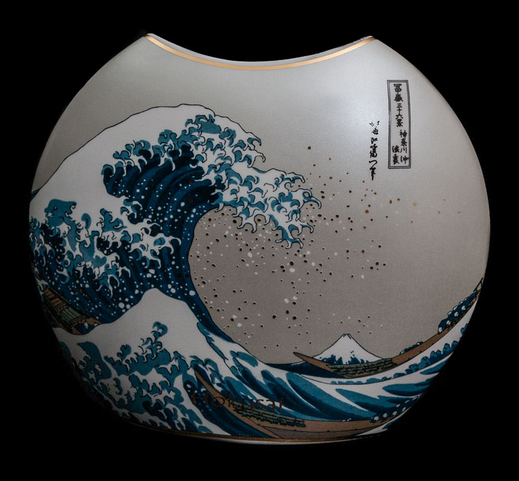 Vaso in porcellana Hokusai - La grande onda - Vaso 20 cm