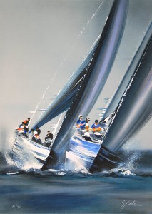 Victor Spahn : Litografia originale - America's Cup - Valence