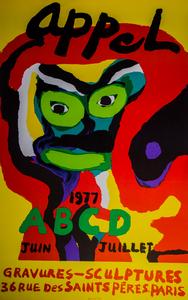 Lithographie originale de Karel Appel : ABCD, 1977