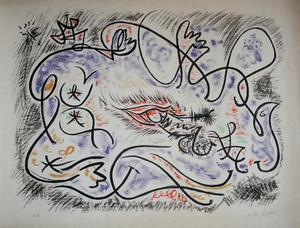 Lithographie originale signée et numérotée de André Masson : Allégorie