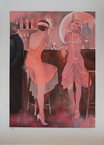 Bernard PELTRIAUX : Original Lithograph : Cocktail