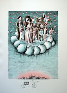 Raymond Peynet : Original Lithograph : Seventh Heaven