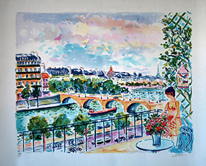 Jean-Claude PICOT : Litografía original : Le Pont Alexandre III