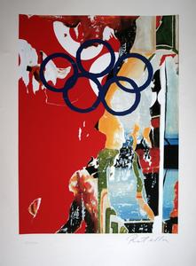 Sérigraphie originale de Mimmo Rotella : Suite Olympique