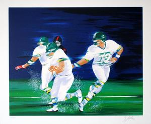 Victor Spahn : Original Serigraph : American football