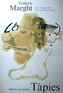 Antoni TÀPIES : Affiche en lithographie originale de 1982 : Encres et vernis - 1982