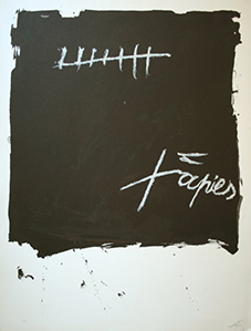 Antoni TÀPIES : Lithographie originale signée et numérotée : Encres et collages