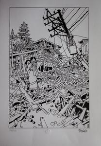 Lithographie signée de Jacques Tardi : Népal 2015