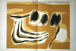 Raoul UBAC : Litografía original : Composición 3